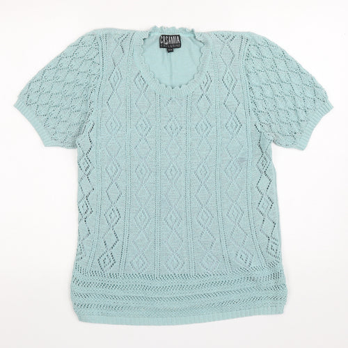 Casamia Womens Blue Round Neck Polyester Pullover Jumper Size S