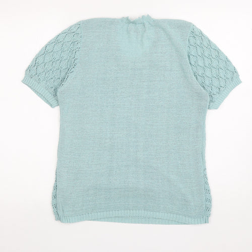 Casamia Womens Blue Round Neck Polyester Pullover Jumper Size S