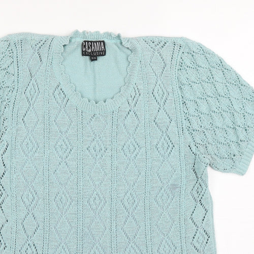 Casamia Womens Blue Round Neck Polyester Pullover Jumper Size S