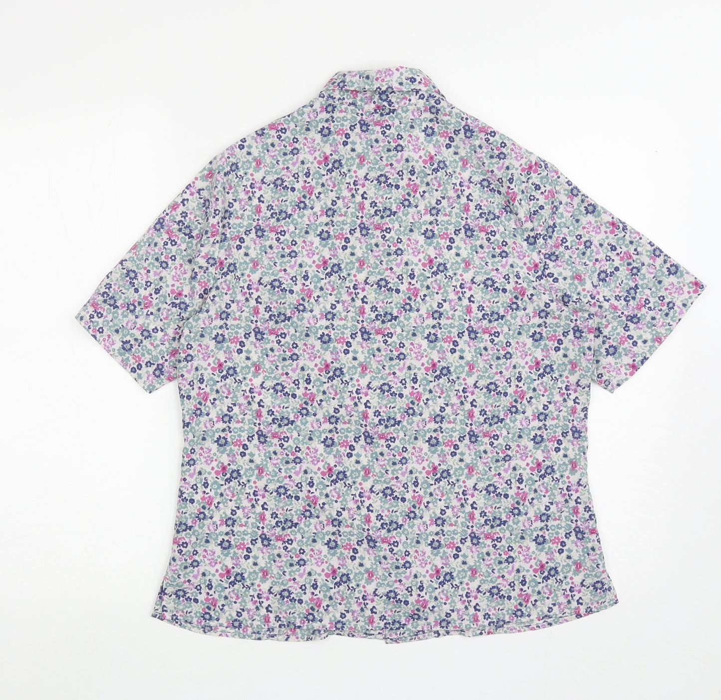 Edinburgh Woolen Mill Womens Multicoloured Floral Polyester Basic Button-Up Size 12 Collared
