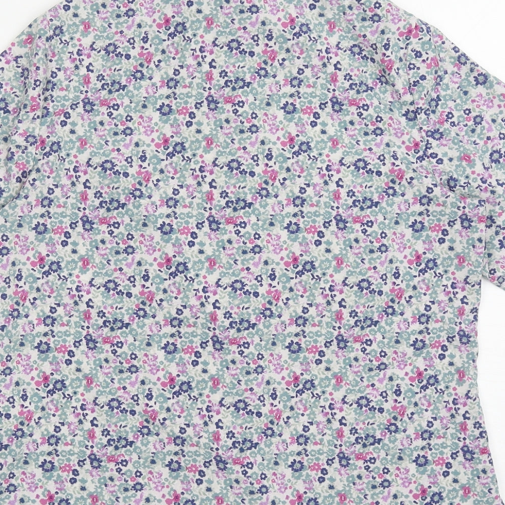 Edinburgh Woolen Mill Womens Multicoloured Floral Polyester Basic Button-Up Size 12 Collared