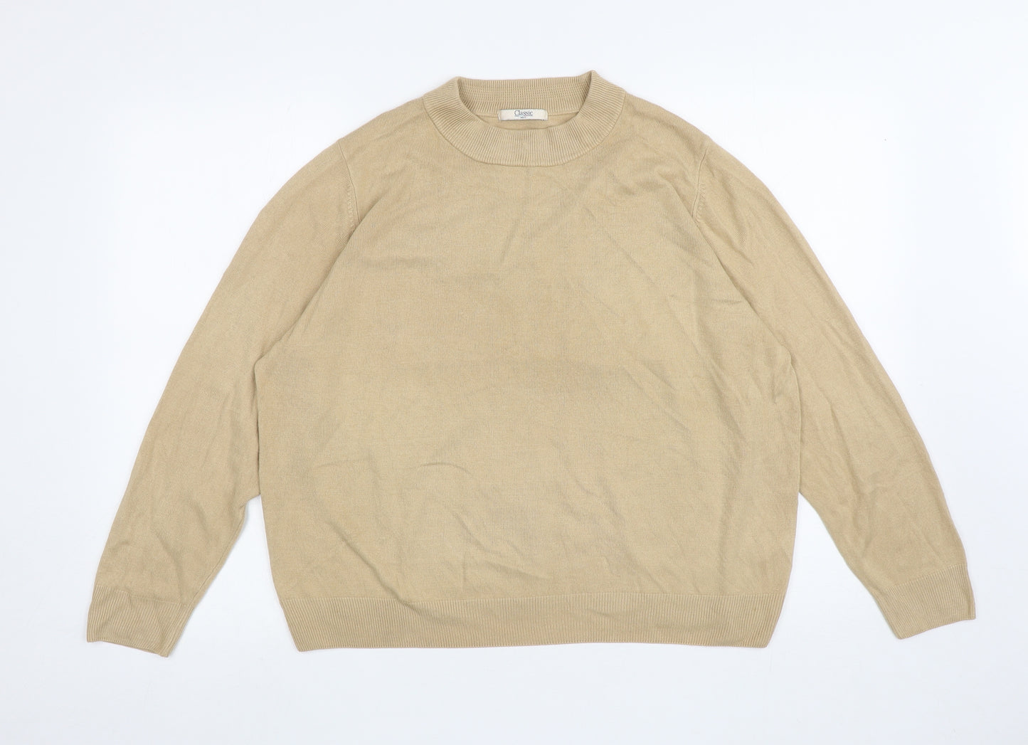 Marks and Spencer Womens Brown Crew Neck Acrylic Pullover Jumper Size 22