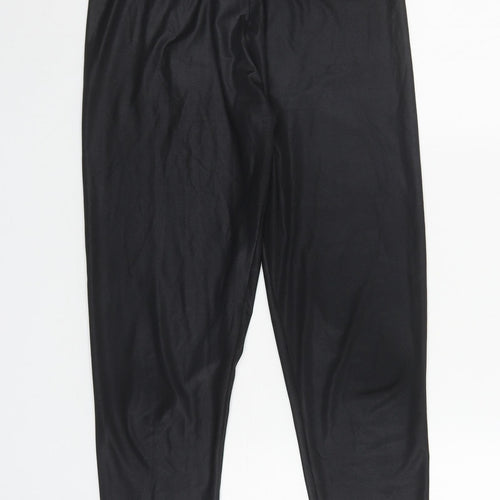 Topshop Womens Black Elastane Cropped Leggings Size 10 L26 in