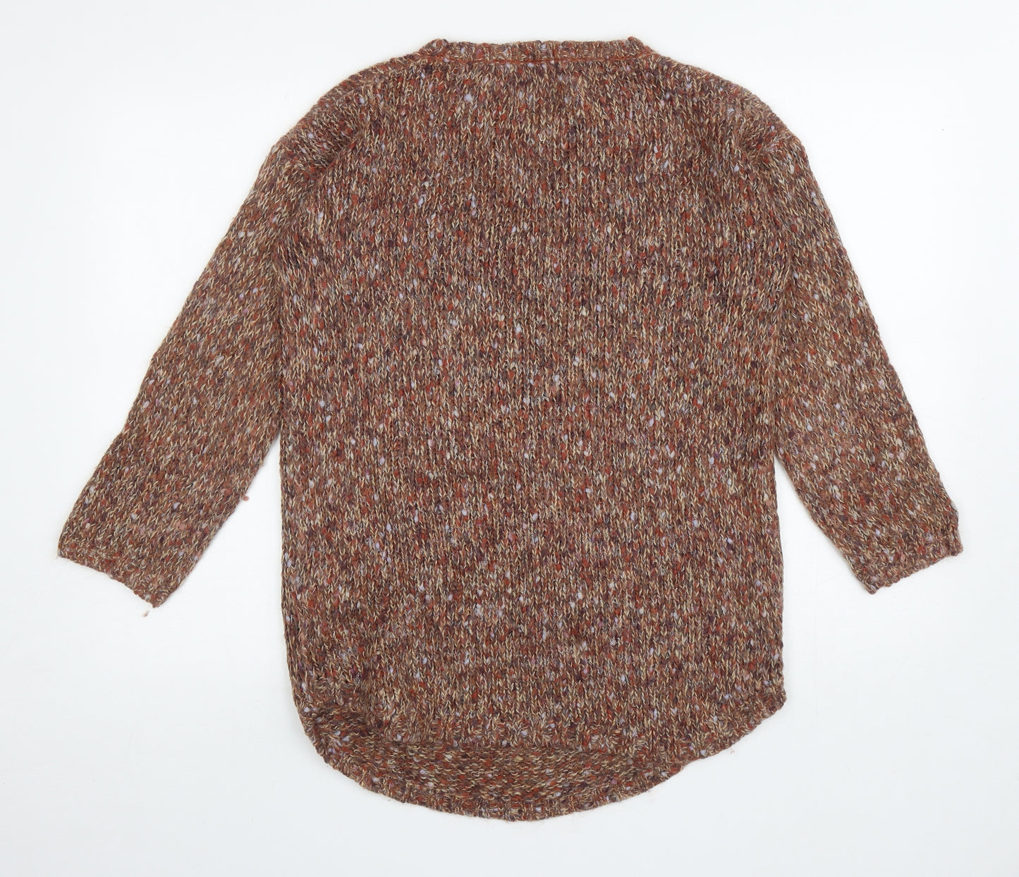 Marks and Spencer Womens Multicoloured Round Neck Acrylic Pullover Jumper Size 12