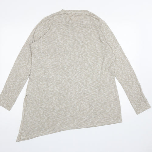River Island Womens Beige Round Neck Viscose Pullover Jumper Size 12 - Luxe Asymmetric