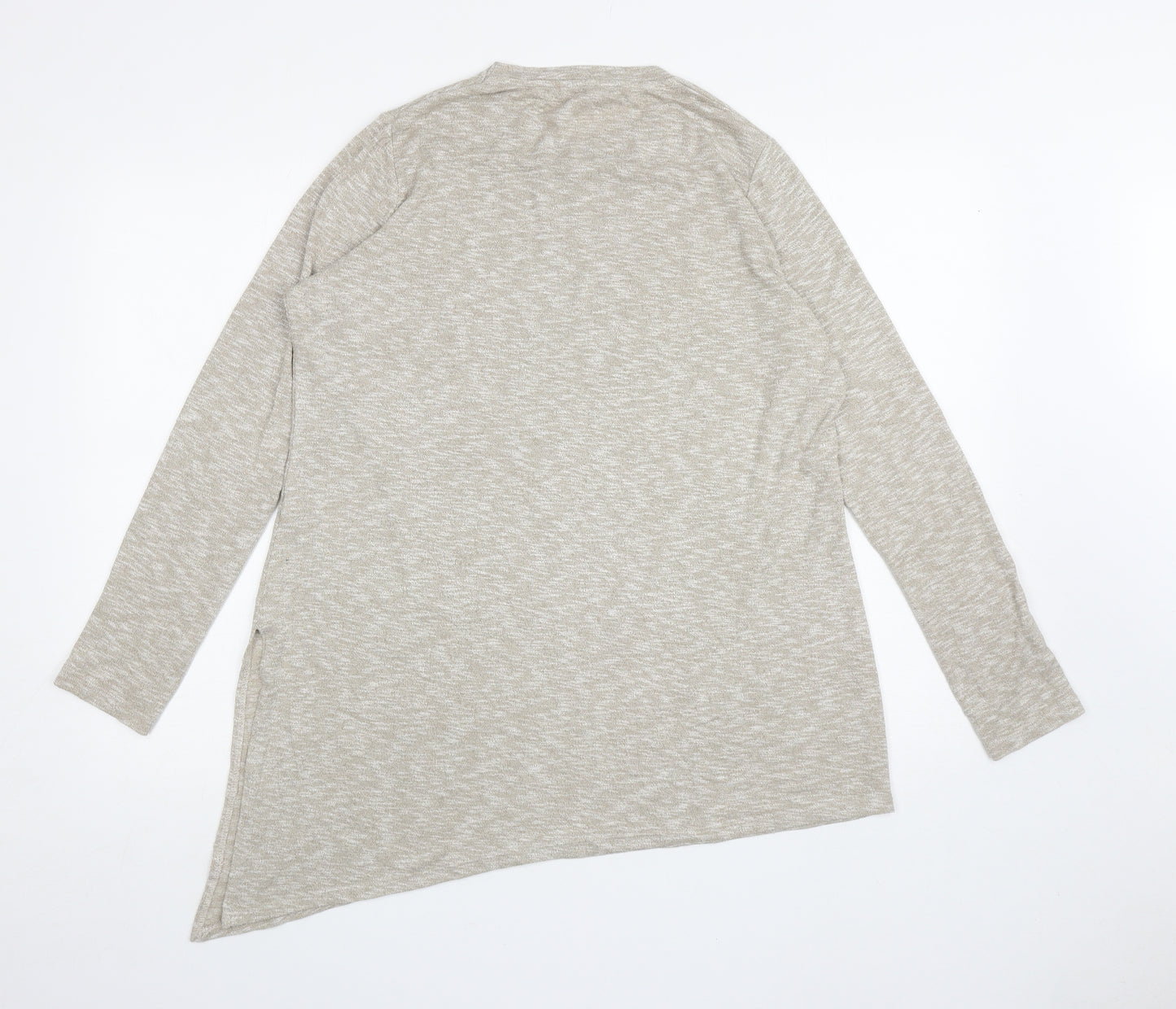 River Island Womens Beige Round Neck Viscose Pullover Jumper Size 12 - Luxe Asymmetric