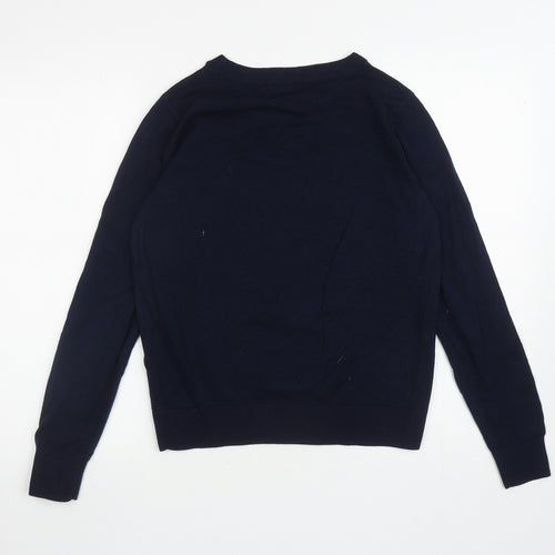 Marks and Spencer Womens Blue Round Neck Acrylic Pullover Jumper Size S - Sparkle