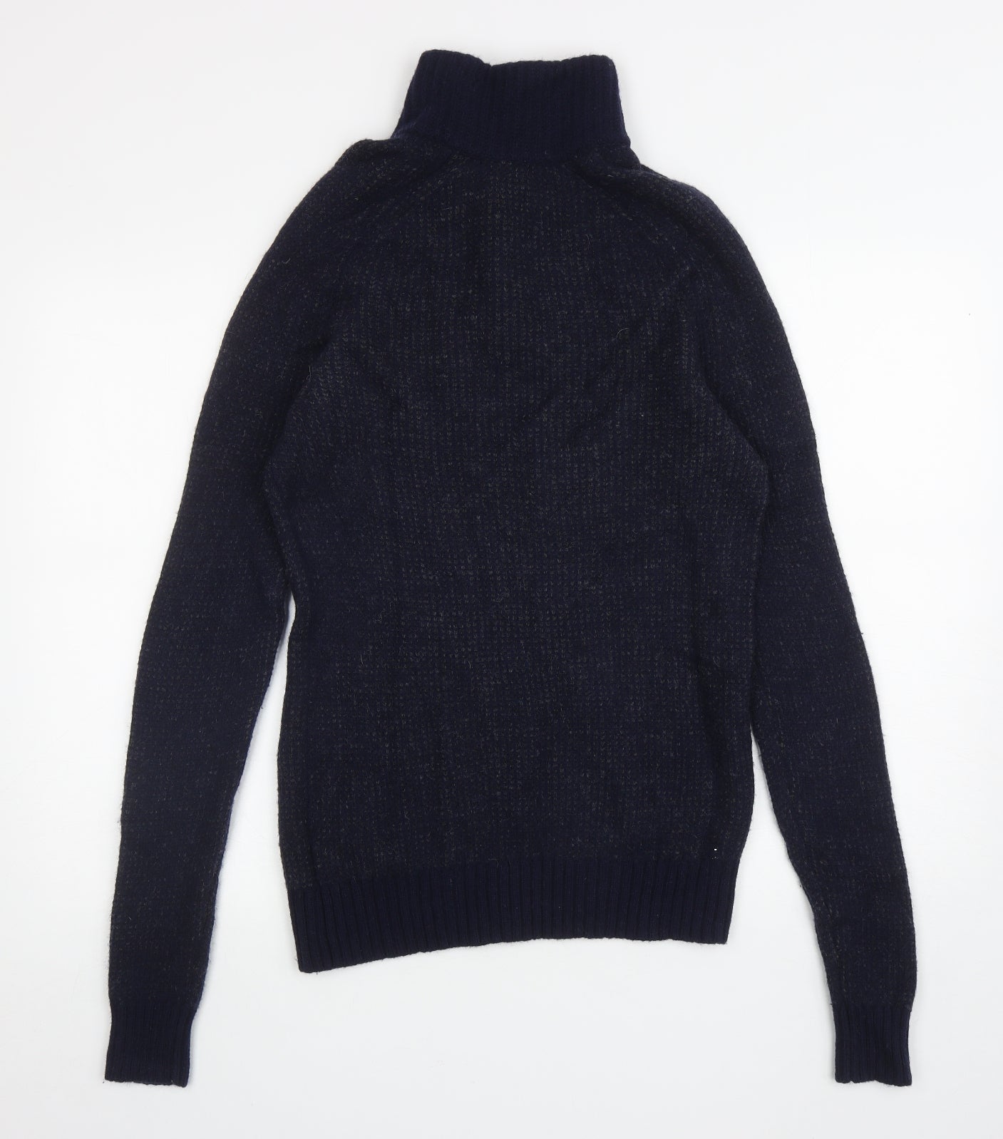 Gap Mens Blue High Neck Wool Henley Jumper Size S