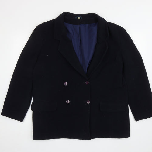 Preworn Womens Blue Pea Coat Coat Size 16 Button