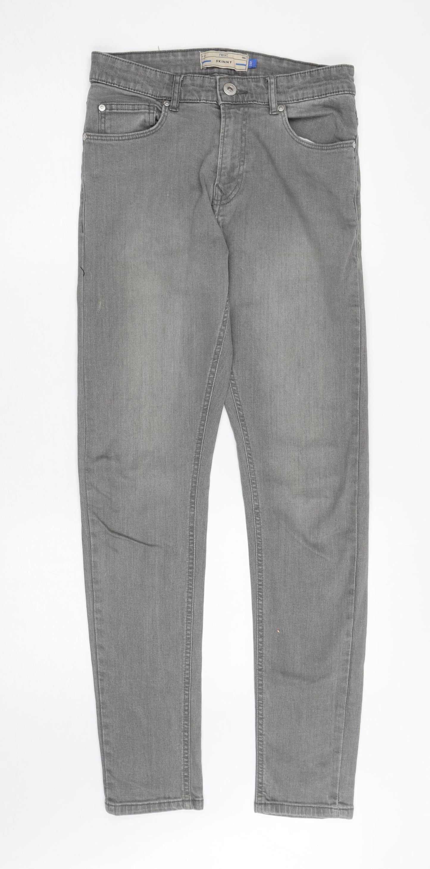 NEXT Mens Grey Cotton Skinny Jeans Size 28 in L31 in Regular Zip