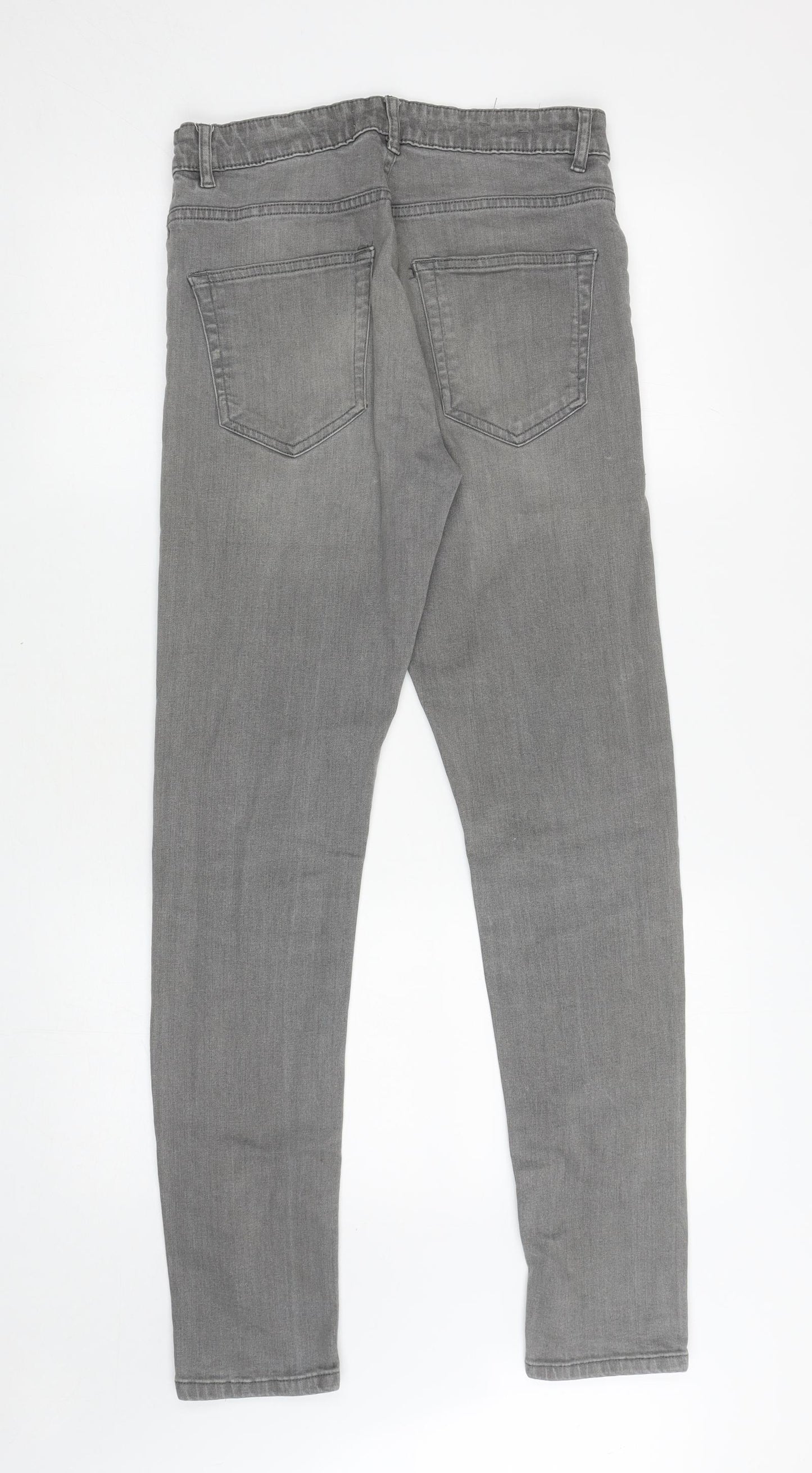 NEXT Mens Grey Cotton Skinny Jeans Size 28 in L31 in Regular Zip