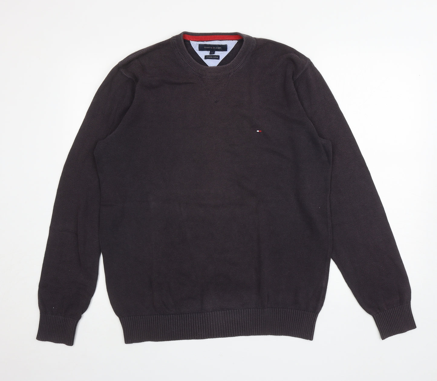 Tommy Hilfiger Mens Blue Round Neck Cotton Pullover Jumper Size L