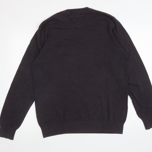 Tommy Hilfiger Mens Blue Round Neck Cotton Pullover Jumper Size L
