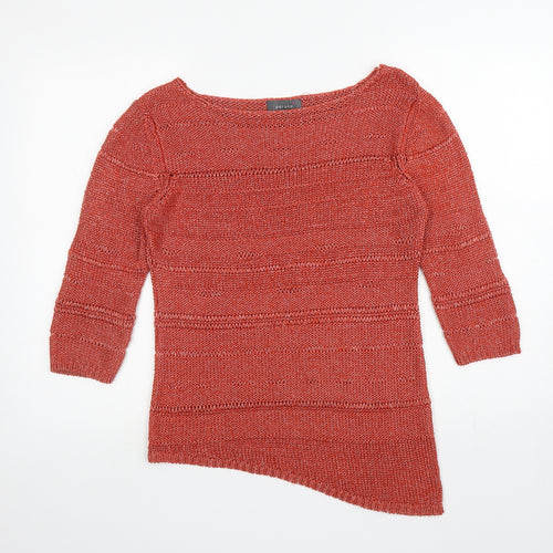 Per Una Womens Orange Boat Neck Acrylic Pullover Jumper Size 12