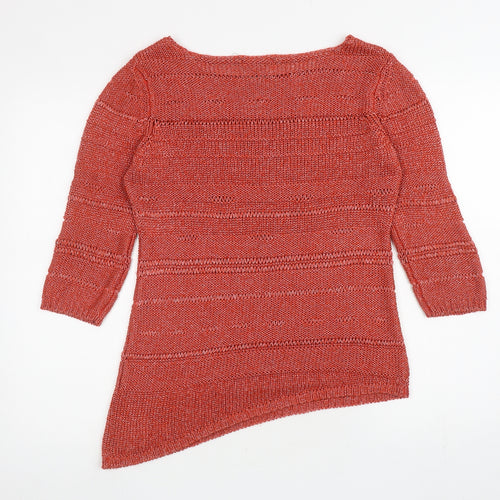 Per Una Womens Orange Boat Neck Acrylic Pullover Jumper Size 12