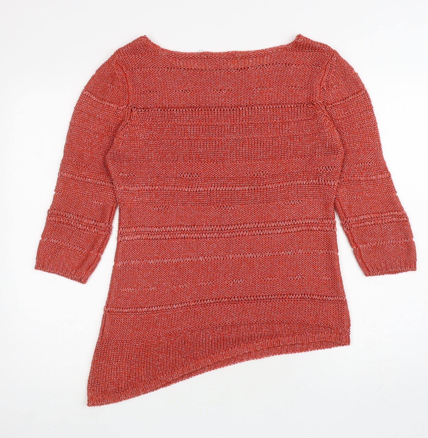Per Una Womens Orange Boat Neck Acrylic Pullover Jumper Size 12