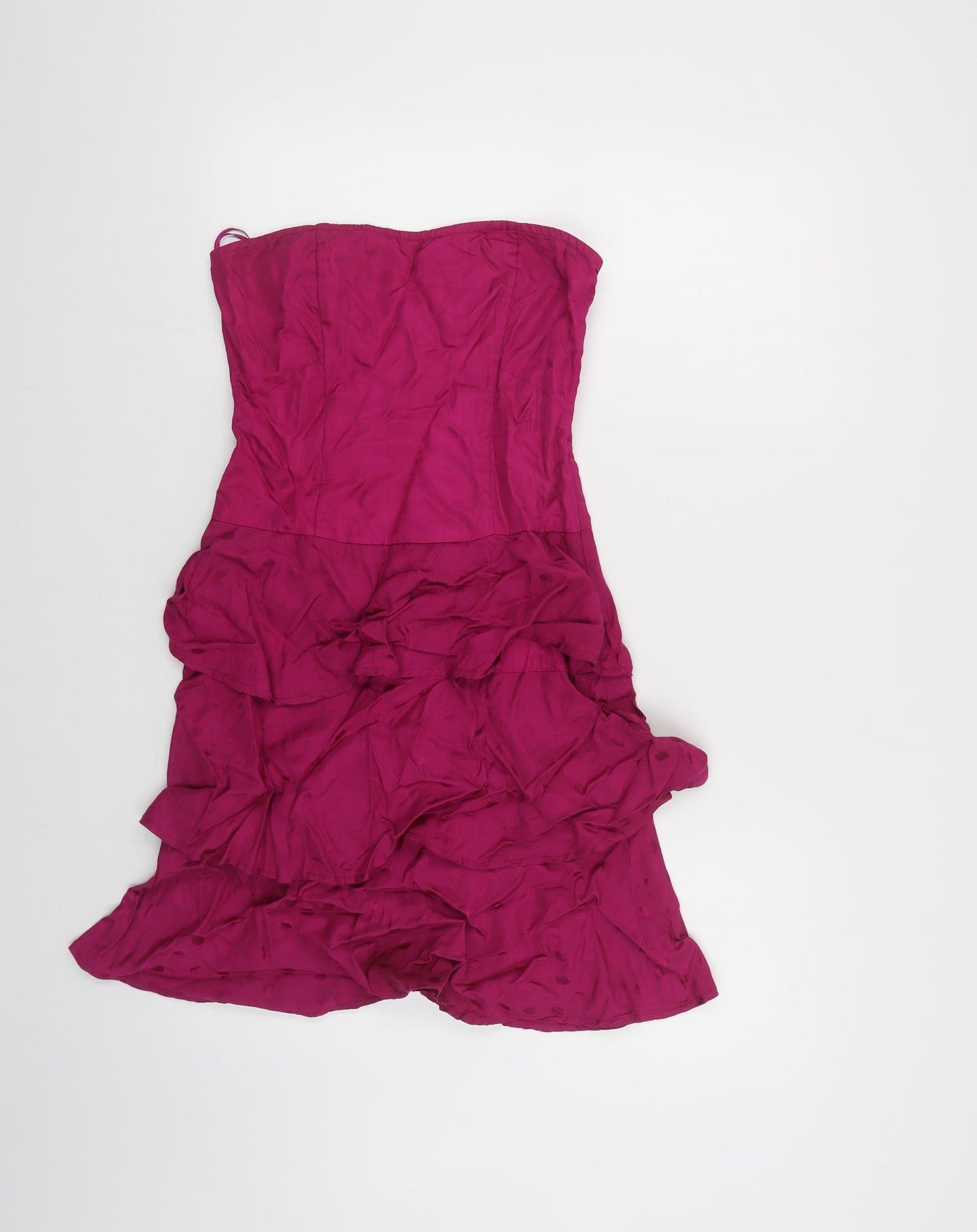 Miss Selfridge Womens Pink Viscose Mini Size 8 Sweetheart Zip