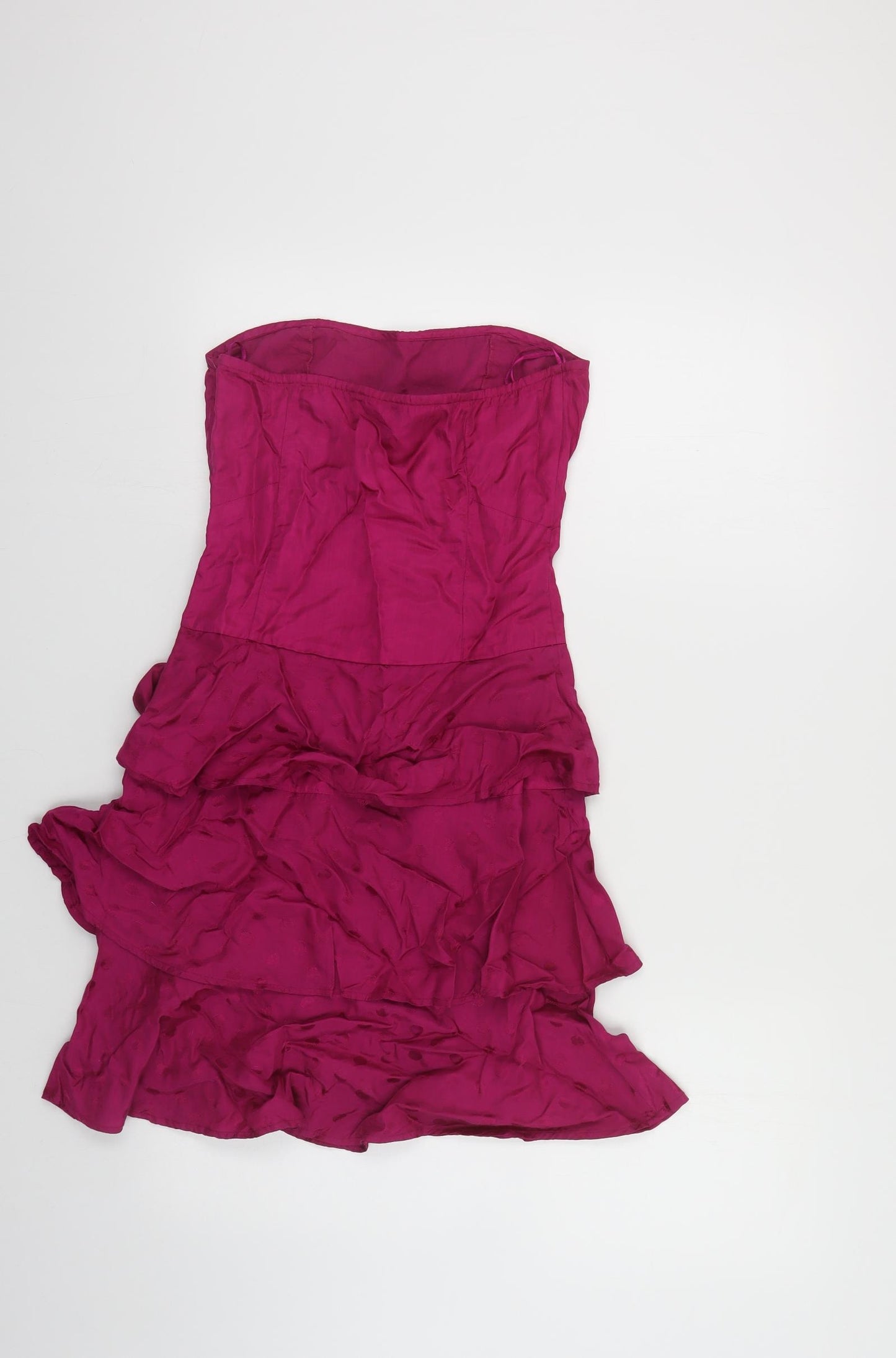 Miss Selfridge Womens Pink Viscose Mini Size 8 Sweetheart Zip