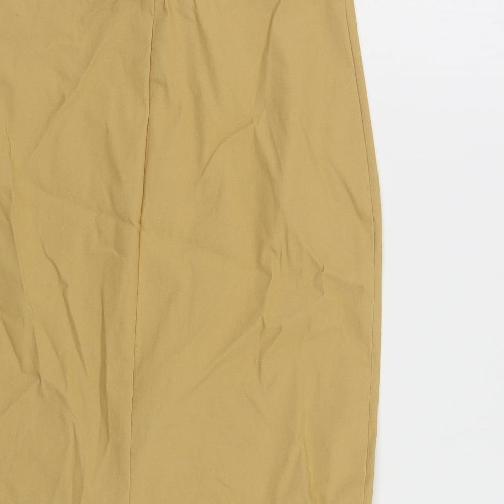 Atmosphere Womens Beige Cotton Straight & Pencil Skirt Size 12 Zip