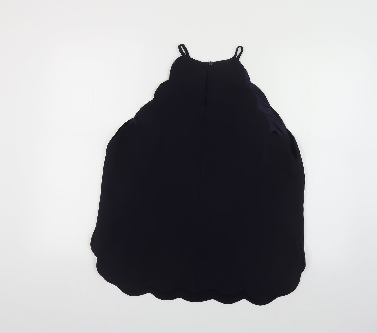 Giles Womens Blue Polyester Basic Tank Size 16 Halter - Scalloped