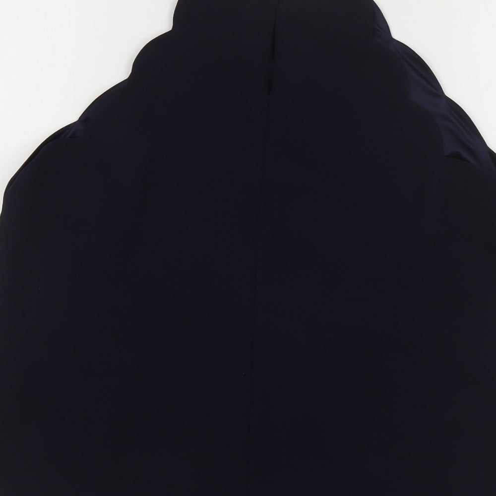 Giles Womens Blue Polyester Basic Tank Size 16 Halter - Scalloped