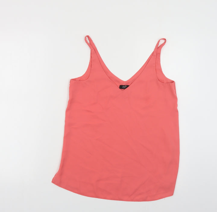 F&F Womens Pink Polyester Camisole Tank Size 6 V-Neck