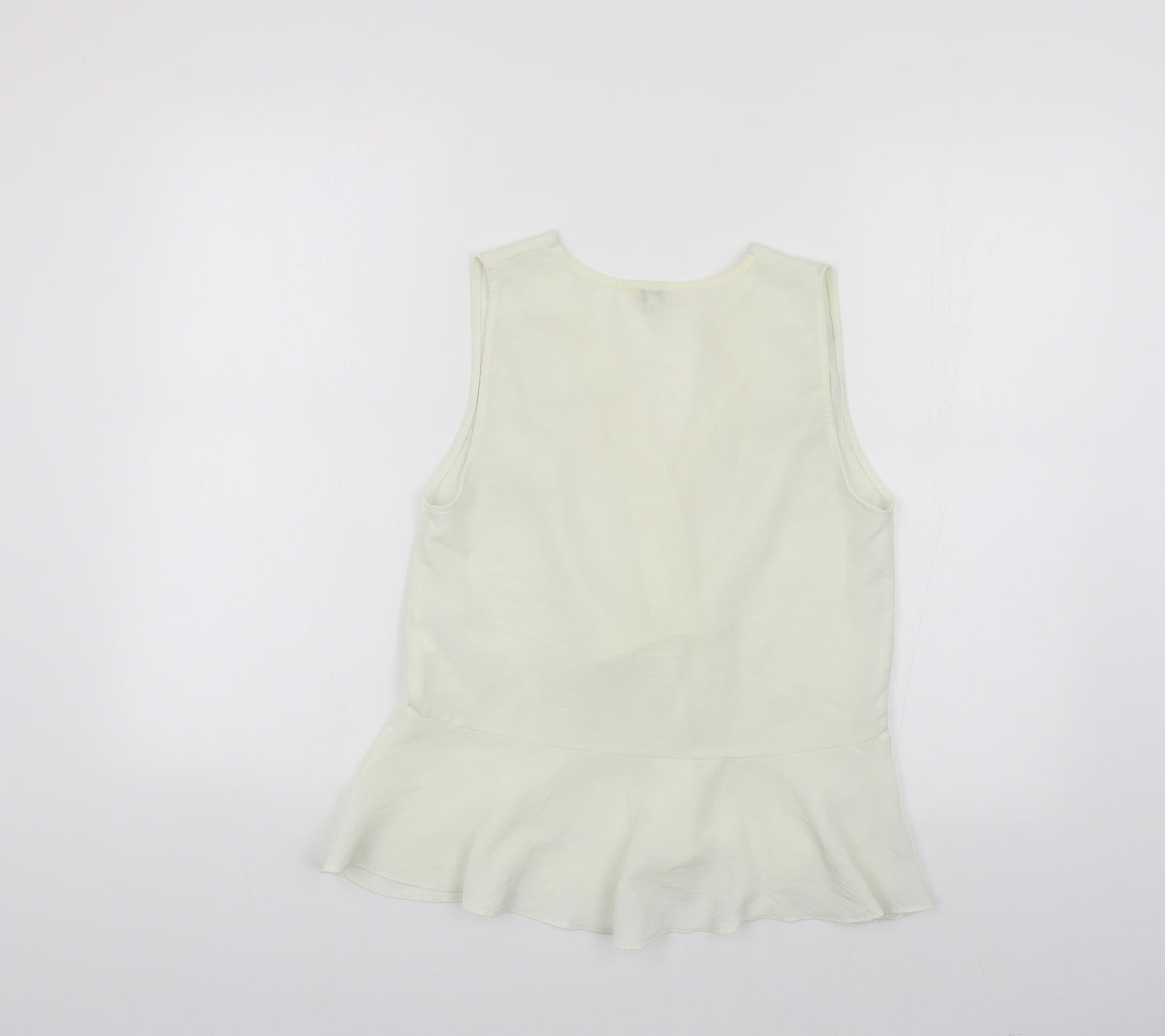 River Island Womens Ivory Polyester Basic Tank Size 12 V-Neck