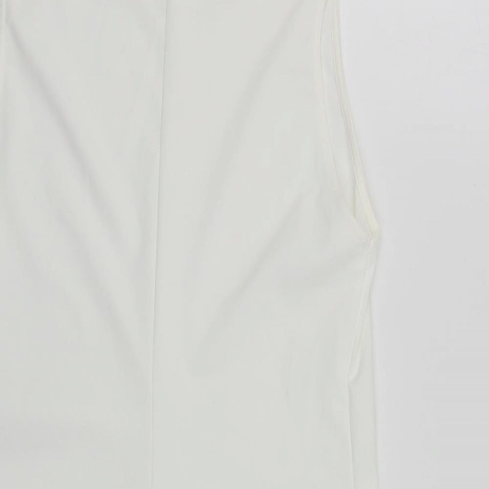 Zara Womens White Polyester Shift Size S Round Neck Pullover