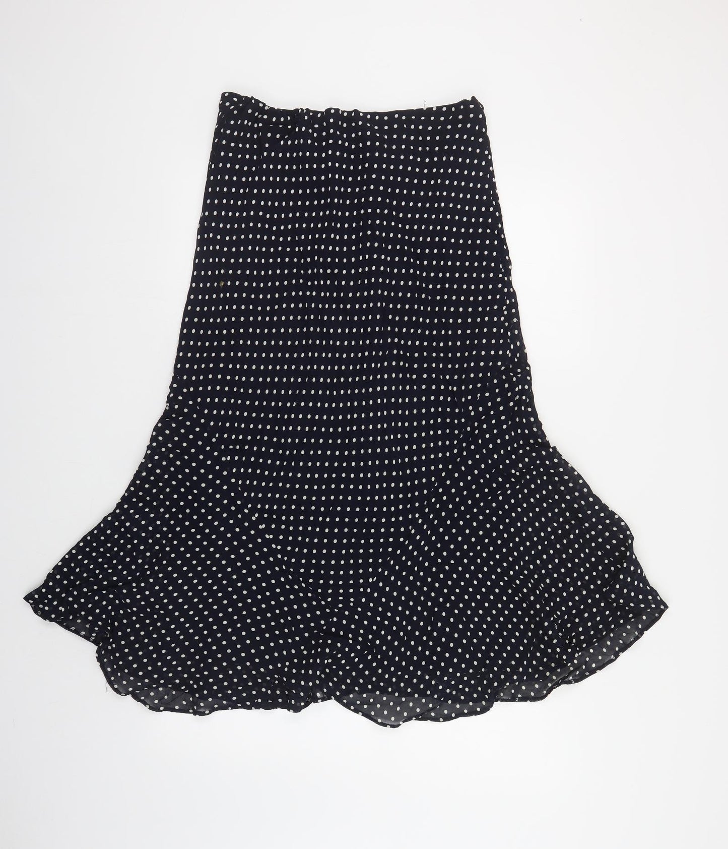 Marks and Spencer Womens Blue Polka Dot Viscose Flare Skirt Size 16