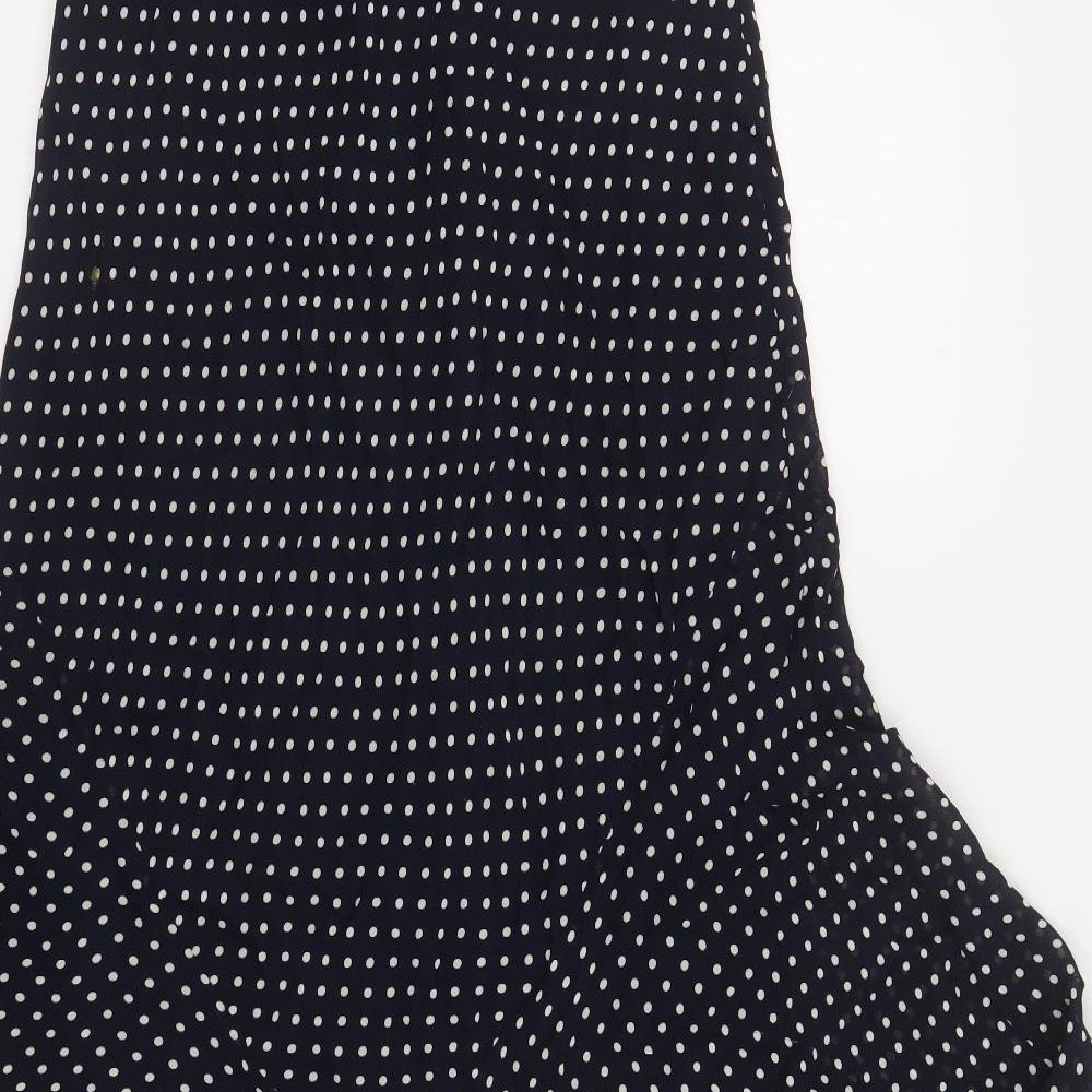 Marks and Spencer Womens Blue Polka Dot Viscose Flare Skirt Size 16