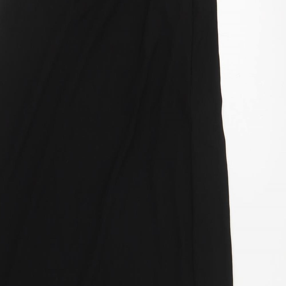 PRETTYLITTLETHING Womens Black Polyester Maxi Size 10 Square Neck Tie - Open Back