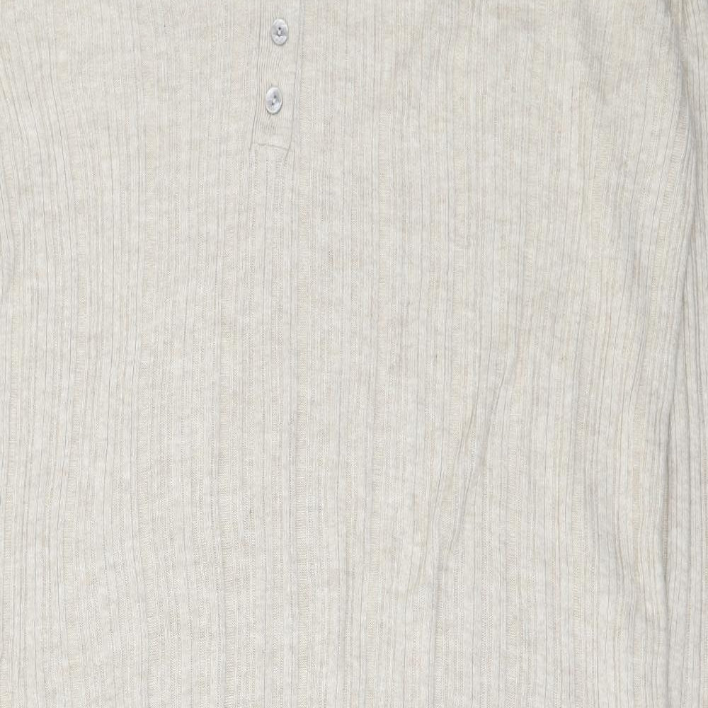 George Womens Ivory Acrylic Jumper Dress Size L Collared Button