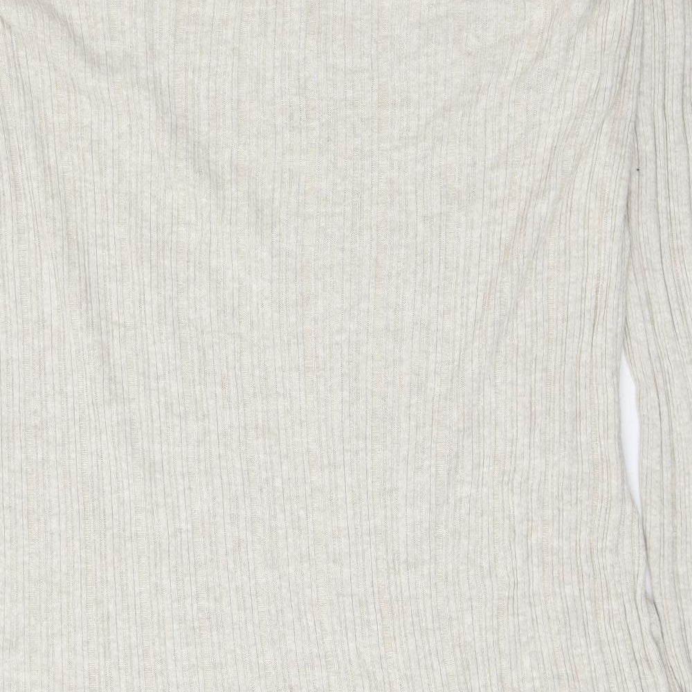 George Womens Ivory Acrylic Jumper Dress Size L Collared Button