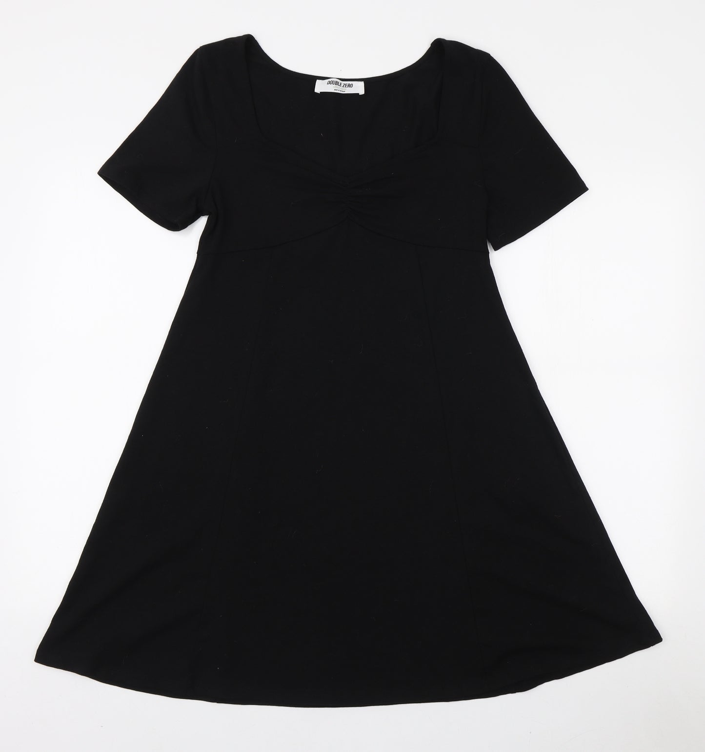 Double Zero Womens Black Cotton A-Line Size L V-Neck Pullover