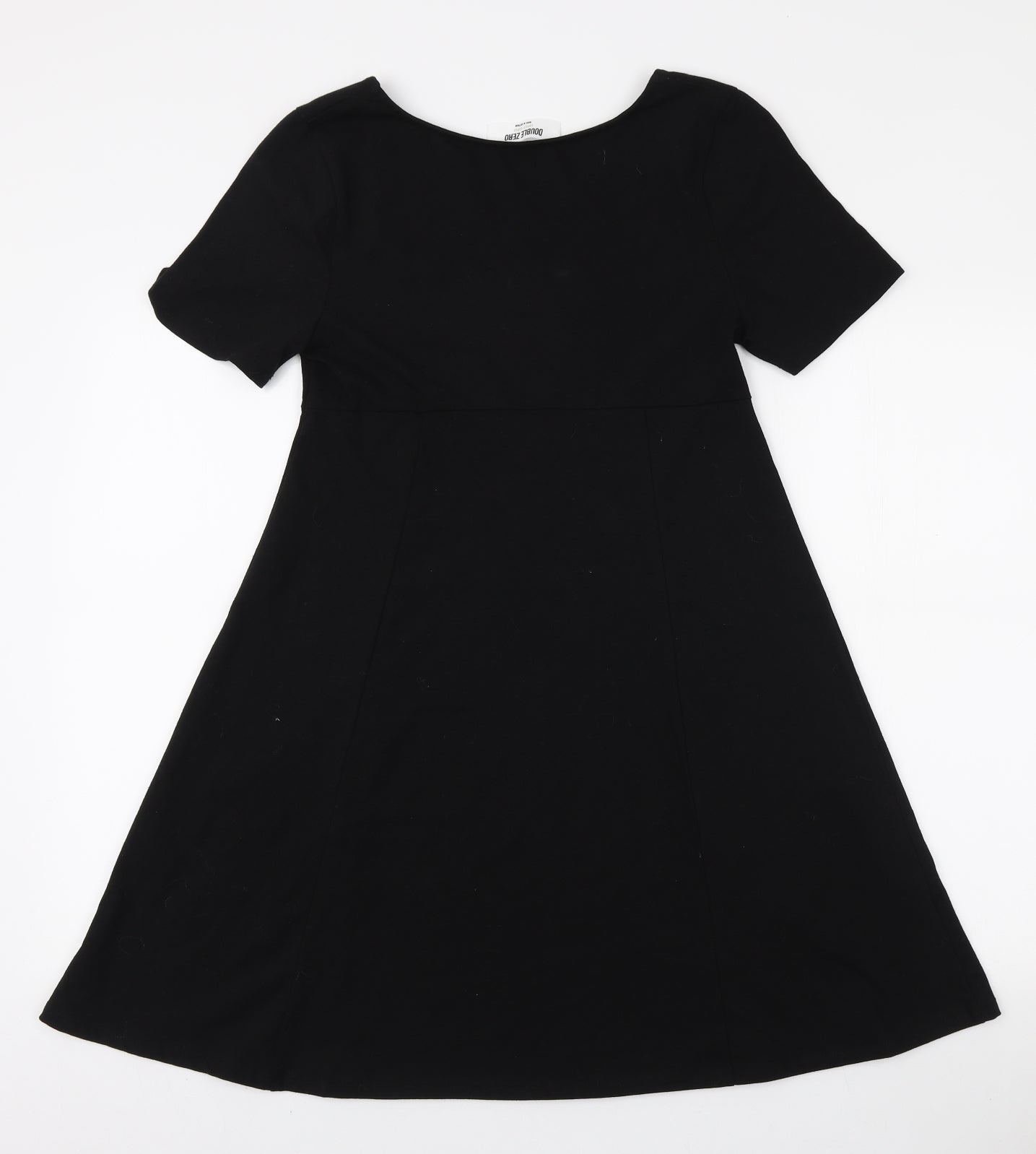 Double Zero Womens Black Cotton A-Line Size L V-Neck Pullover
