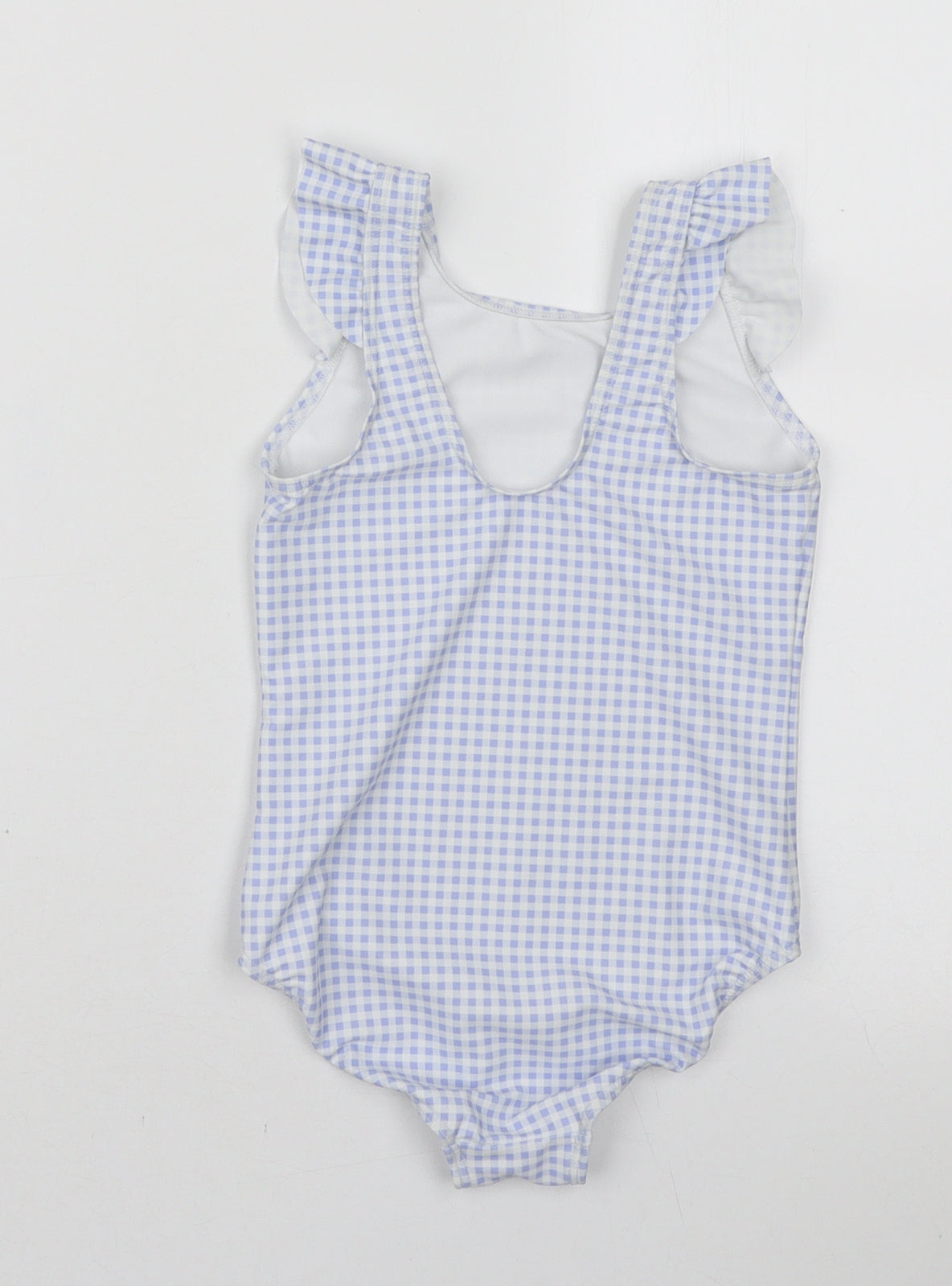 George Girls Blue Check Polyester Bodysuit One-Piece Size 4-5 Years Pullover - Swimming Costume