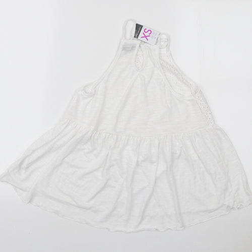 Primark Womens White Polyester Basic Blouse Size XS Square Neck