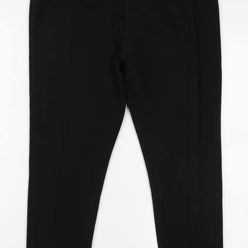 George Womens Black Polyester Trousers Size 14 L25 in Regular Zip