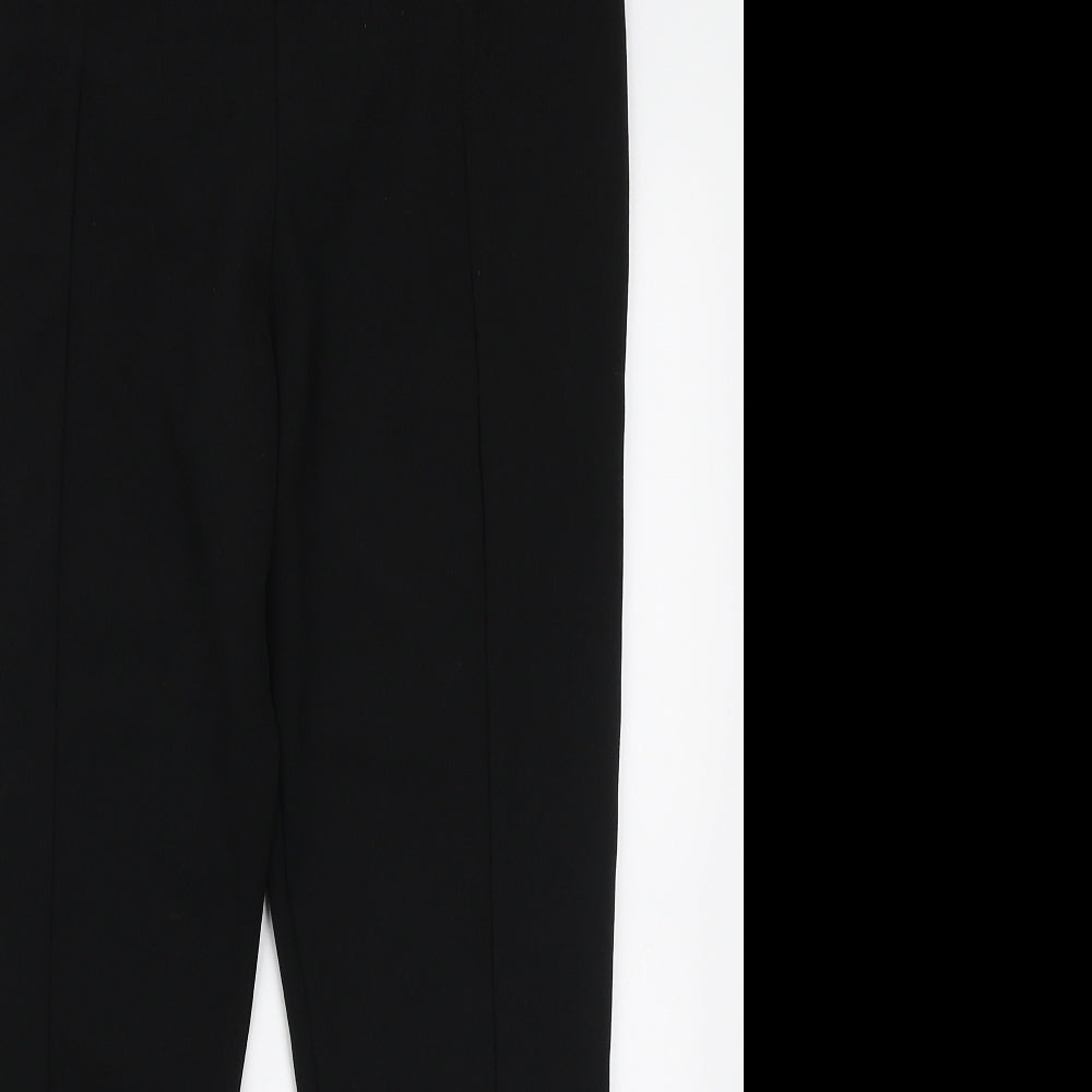 George Womens Black Polyester Trousers Size 14 L25 in Regular Zip