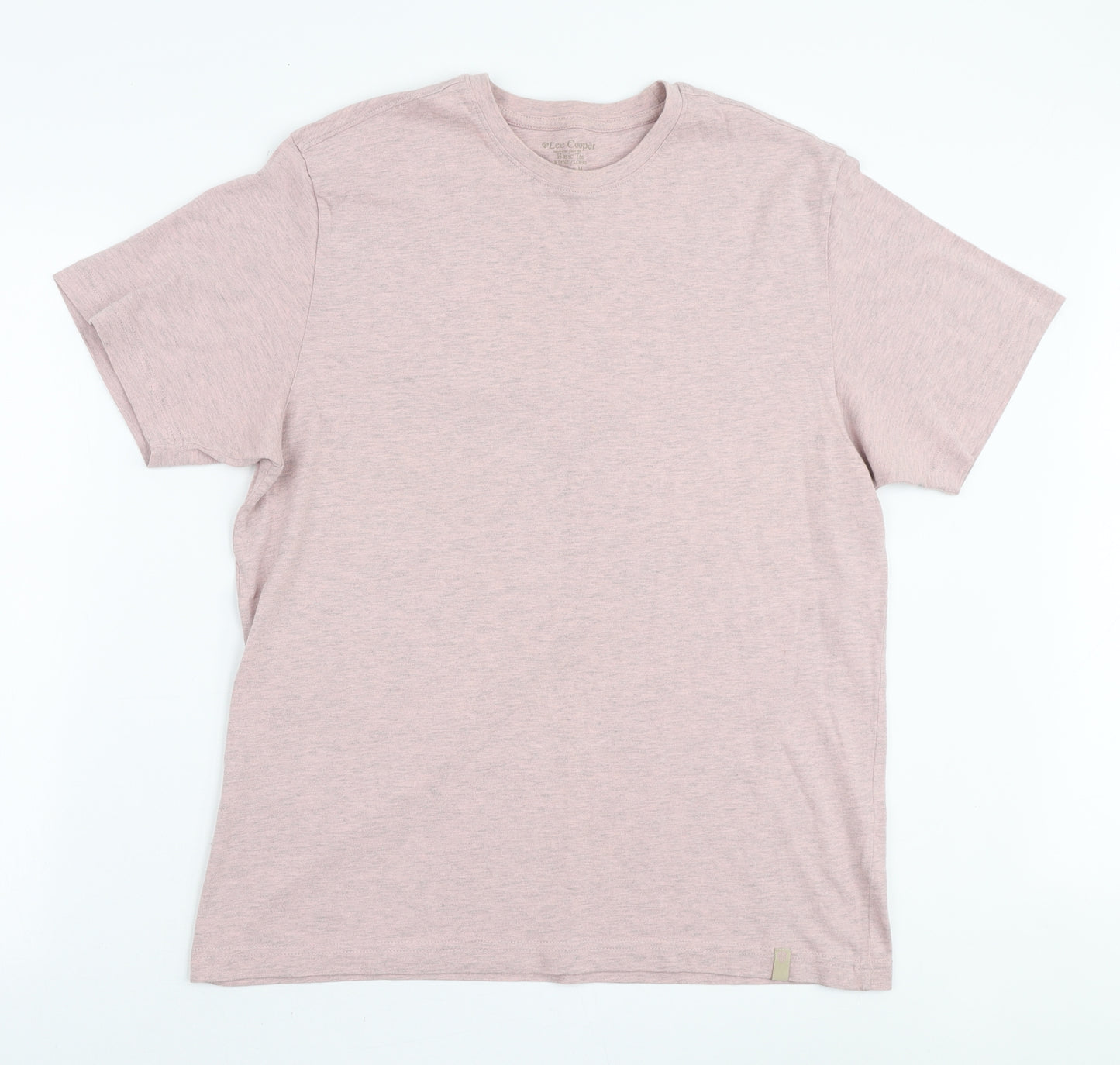 Lee Cooper Mens Pink Cotton T-Shirt Size M Round Neck