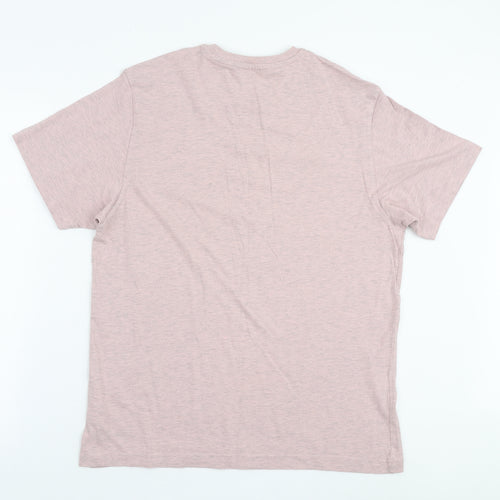 Lee Cooper Mens Pink Cotton T-Shirt Size M Round Neck