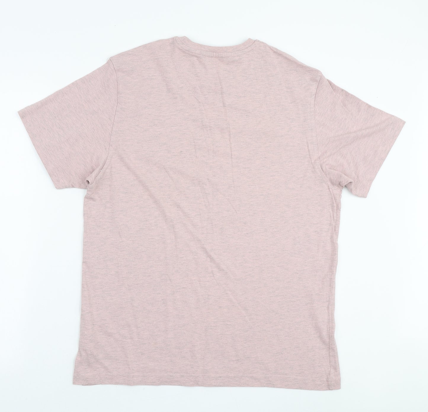 Lee Cooper Mens Pink Cotton T-Shirt Size M Round Neck