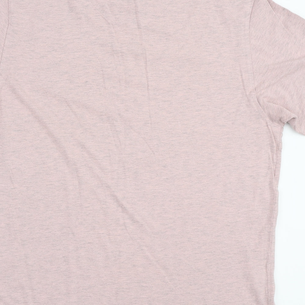 Lee Cooper Mens Pink Cotton T-Shirt Size M Round Neck