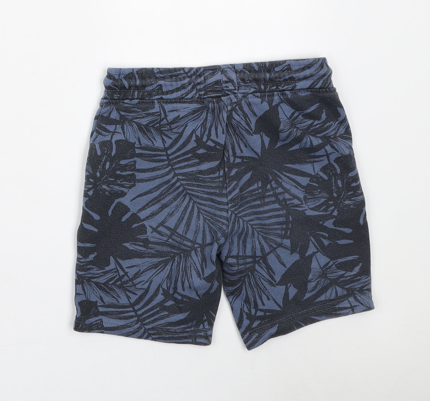 Primark Boys Blue Geometric Polyester Sweat Shorts Size 5-6 Years Regular Drawstring - Tropical print