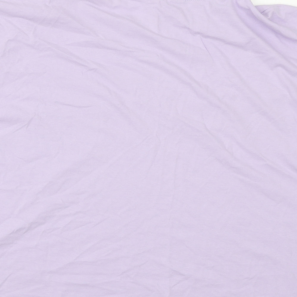 Primark Womens Purple Cotton Basic T-Shirt Size L Round Neck - Malibu
