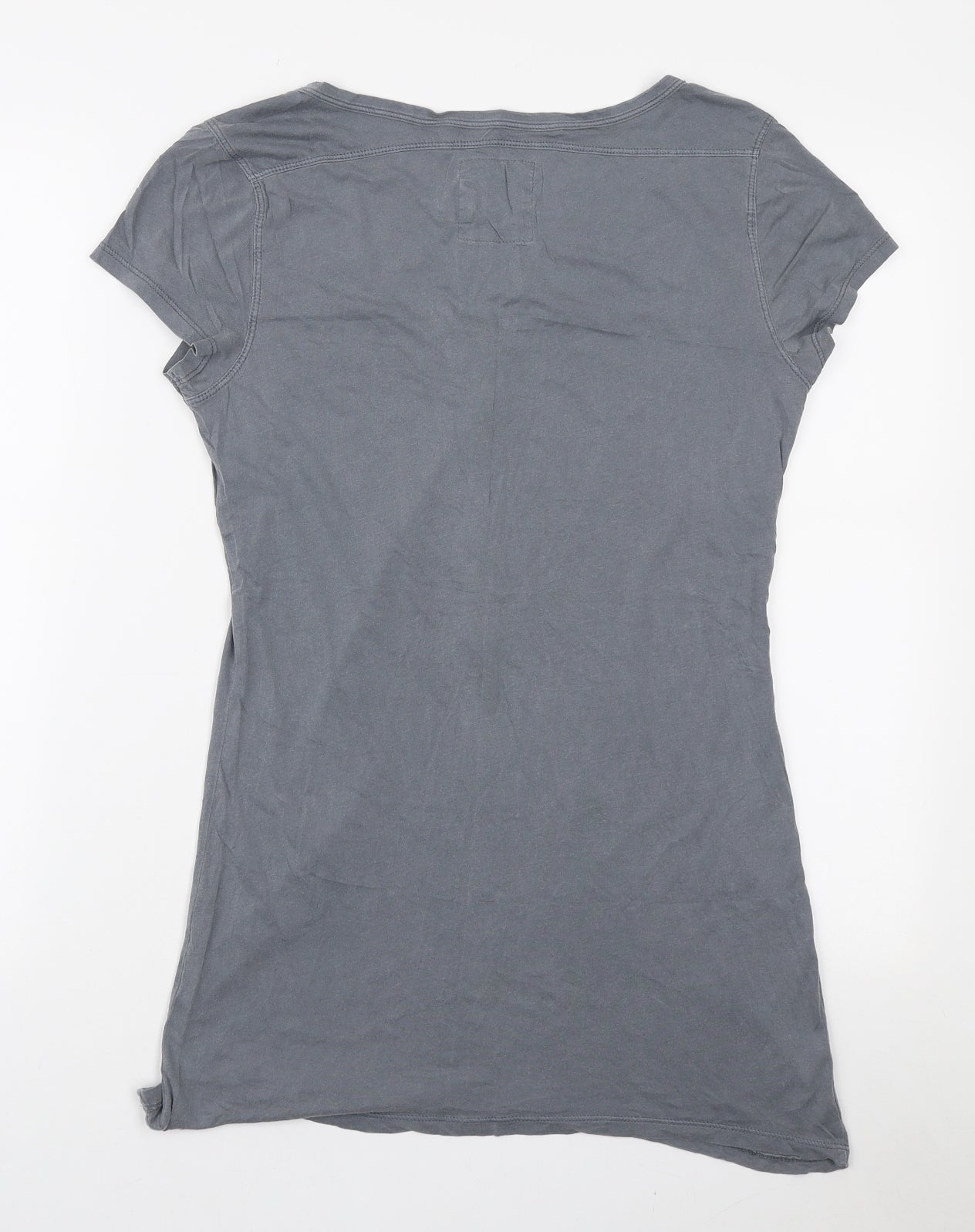 H&M Womens Grey Cotton Basic T-Shirt Size M Scoop Neck