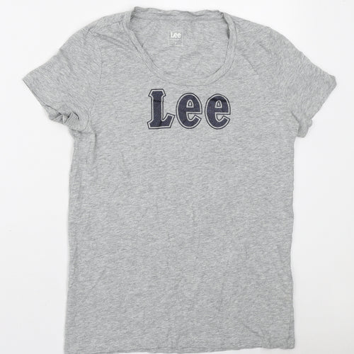 Lee Cooper Womens Grey Cotton Basic T-Shirt Size S Round Neck