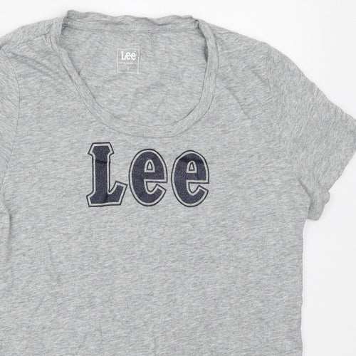 Lee Cooper Womens Grey Cotton Basic T-Shirt Size S Round Neck
