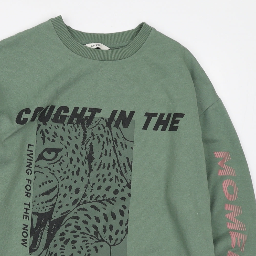 George Girls Green Polyester Pullover Sweatshirt Size 12-13 Years Pullover - Caught in the moment