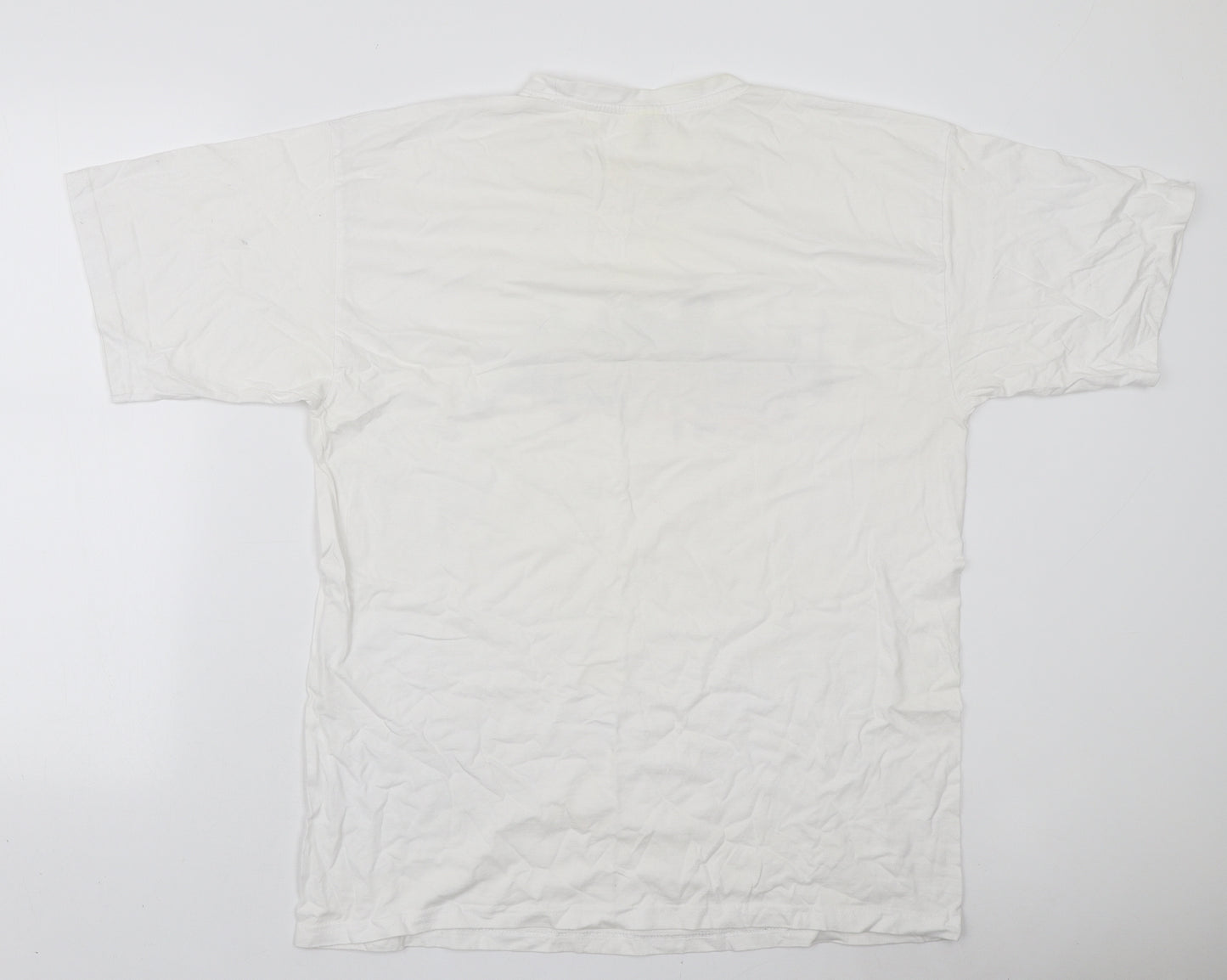 B&C Mens White Cotton T-Shirt Size XL Round Neck - Mcbusted